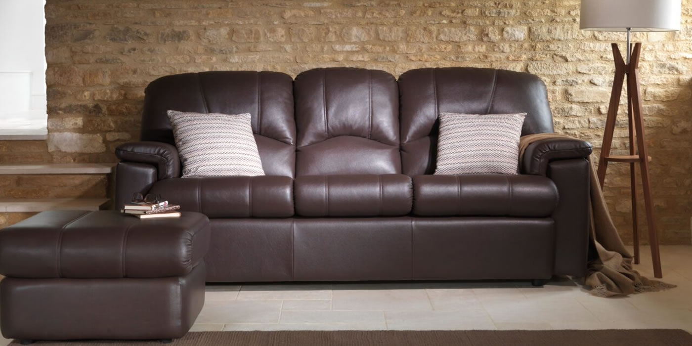 G Plan Chloe Leather Sofa Lifestyle